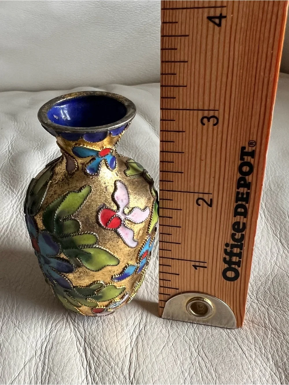 Vintage Cloisonné Small Floral Vase